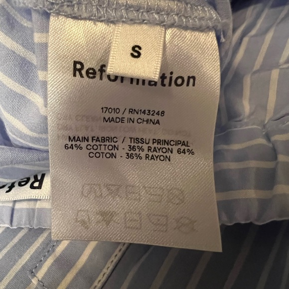 Reformation Blue and White Striped Willow Pajama Set Size Small - Picture 4 of 16